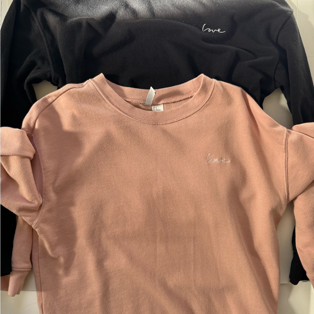 Love Embroidered Sweatshirts (1)Pink and (1) Black
